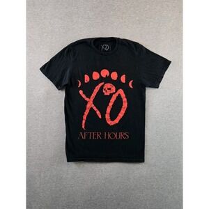 The Weeknd XO After Hours T-shirt Mens Small Black Red Moon Phase & Skull